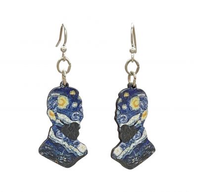 Van Gogh Starry Night Portrait EARRINGS #1697