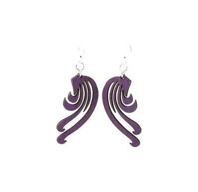 Purple blowing wind earrings