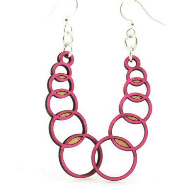 Cherry Red Venn Circles Earrings