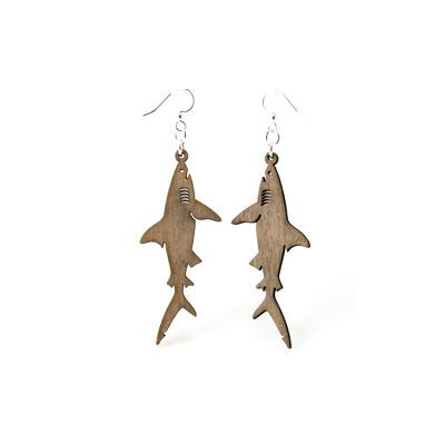 Gray shark wood earrings