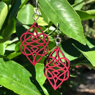 earrings shown in color cherry red