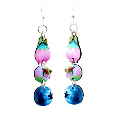 blueberry wood earrings