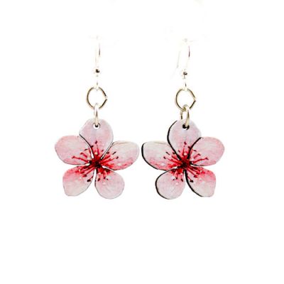 cherry blossom wood earrings