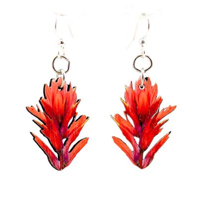 Indian paint brush blossom wood earrings