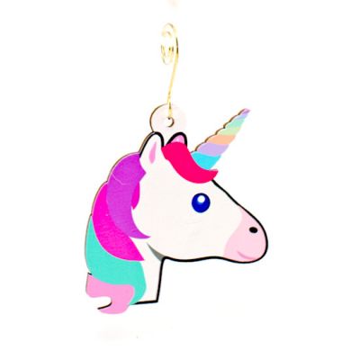 unicorn wood ornament