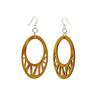 Fragmented Oval Bamboo EarrINgs #998