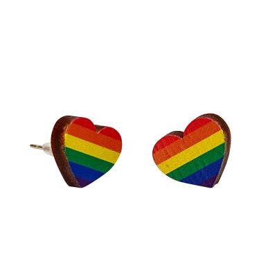 Rainbow Heart Stud EARRINGS #3091