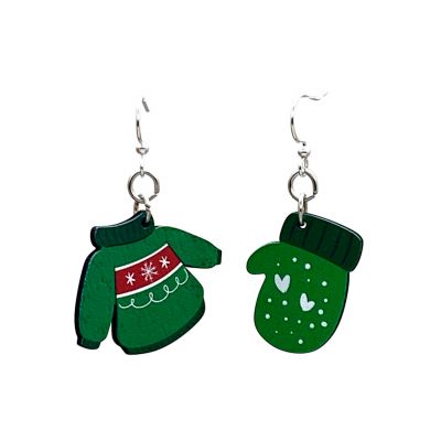 Christmas SWEATER and Mittens Earrings #T063