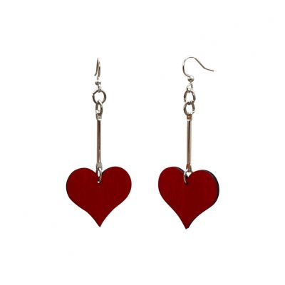 Simple DANGLE Heart Earrings #1399
