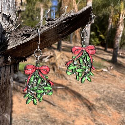 Mistletoe Wood Earrings made from Eco Friendly Wood