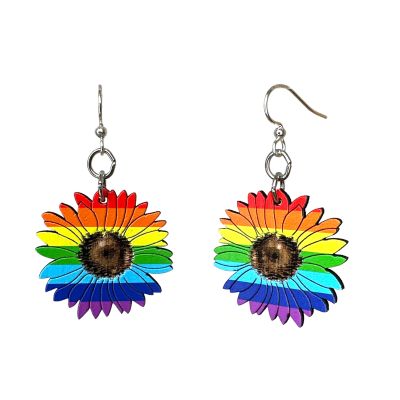 Rainbow Sunflower EARRINGS #1769