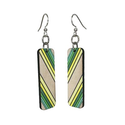 Green Bay Striped Blossom EARRINGS #190