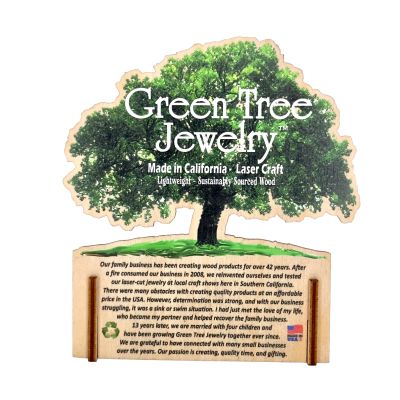 Green Tree JEWELRY about us Info Card
