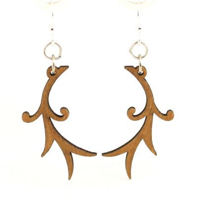 Fresh wood branch wood blossom earrings