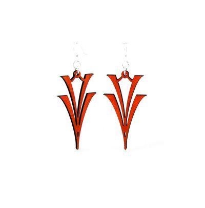 Cherry Red V on V Wood Earrings