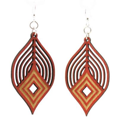 fanning diamond wood earring