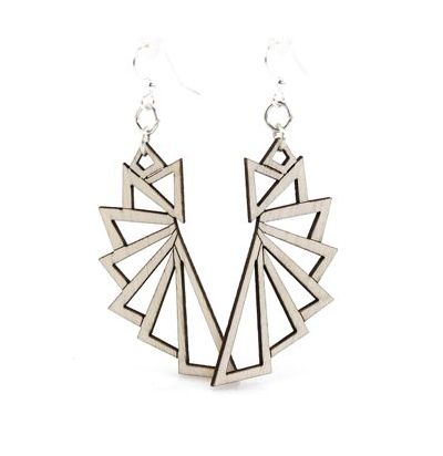 Natural wood triangular wood earrings