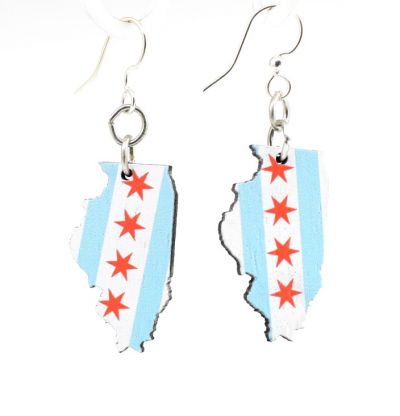 Chicago Flag EARRINGS #S054