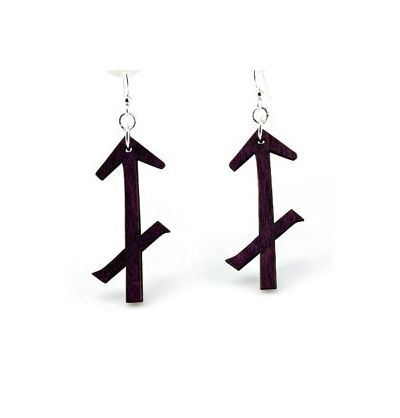 black sagittarius wood earrings