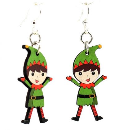 elf wood earrings