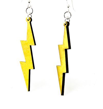 Slender Lightning Bolt EARRINGS # 1398