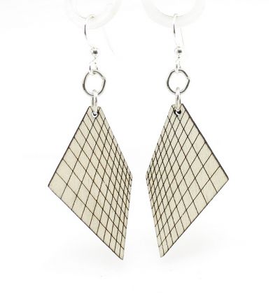 Gray graph wood earrings