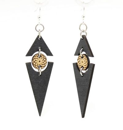 Black satin twilight triangle earrings