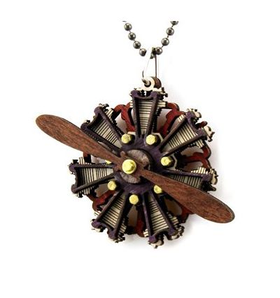 Radial Two Propeller Engine Necklace 7001A