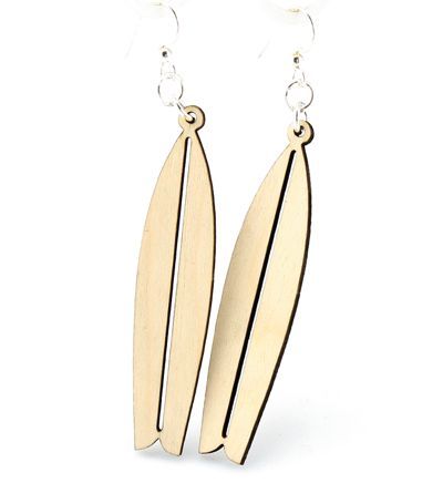 Natural Wood Surfboard wood earrings