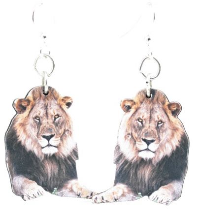 Mufasa Lion Wood Earrings