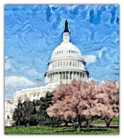U.S. Capitol Oil Painting Jigsaw PUZZLE - 72PCS - #6806