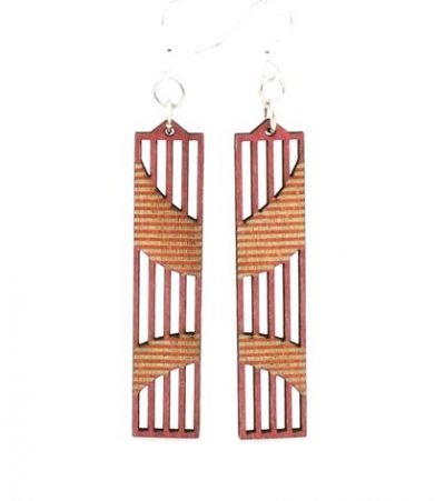 cherry red wright angle wood earrings