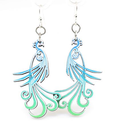 Flowing Peacock EARRINGS #1538