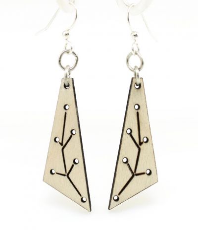 natural wood new growth triangle wood earrings