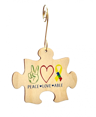 ''Peace, Love, Able Ornament #9869''