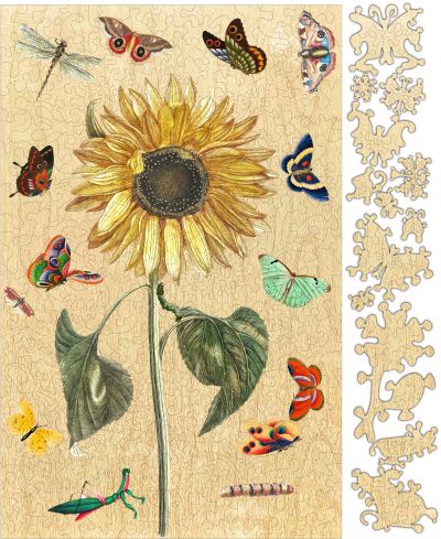Whimsical Sunflower & Butterfly Jigsaw Puzzle - 208PCS - #6743