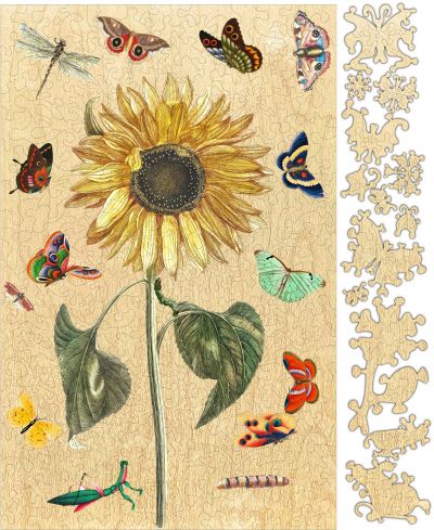 Whimsical Sunflower & Butterfly Jigsaw PUZZLE - 208PCS - #6743