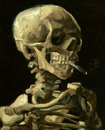 Van Gogh SKULL of a Skeleton with Burning Cigarette Puzzle - 48PCS - #6409