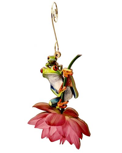 Frogs on a FLOWER Ornament #9872