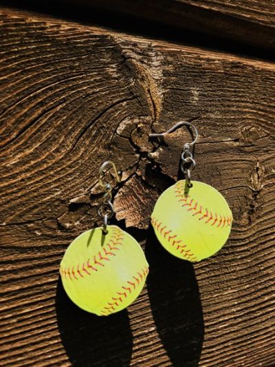 Lifestyle photo - Softball earrings