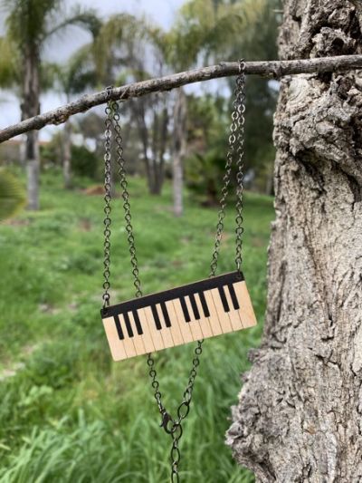 piano wood necklace