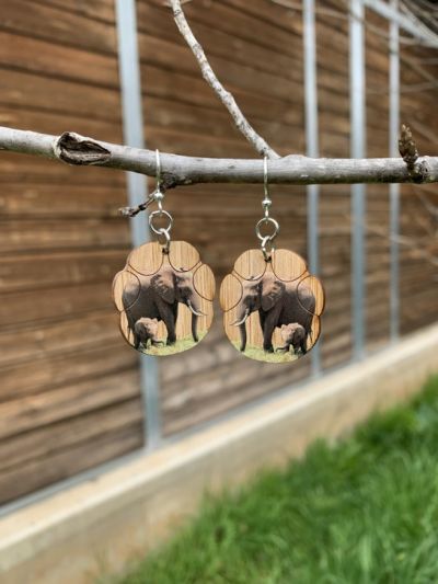 elephant bamboo earrings