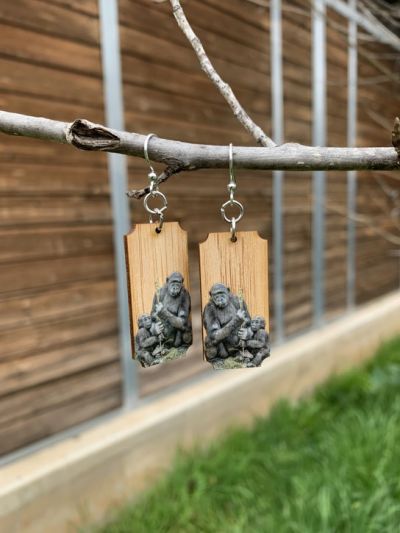 gorilla bamboo earrings