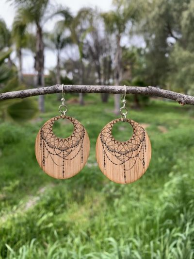 dreamcatcher bamboo earrings