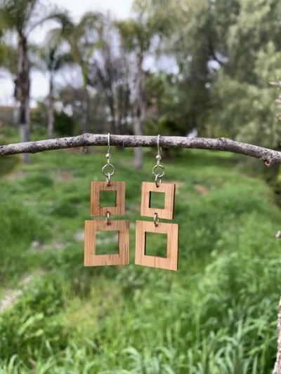 squared bamboo earrings