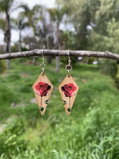 final rose bamboo earrings