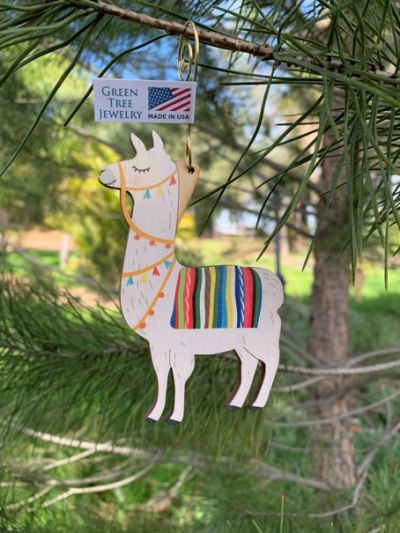 llama wood ornament