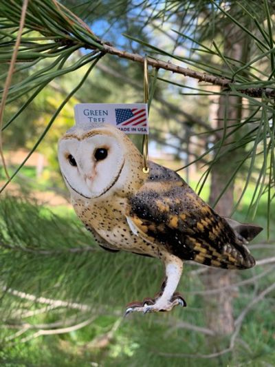 barn owl wood ornament