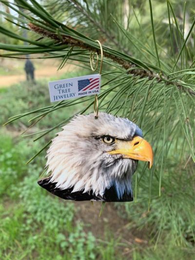 bald eagle wood ornament