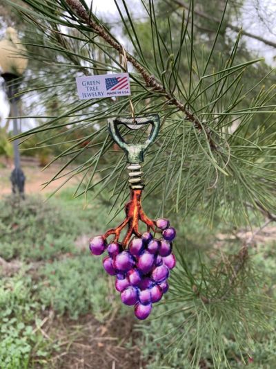 corkscrew grape vine wood ornament